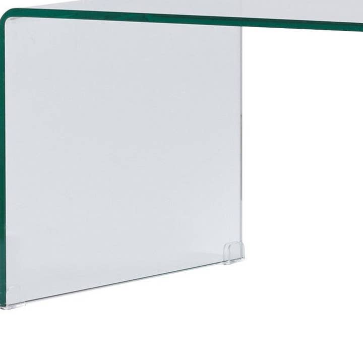HomeRoots - Wholesale Coffee Table - 24" Clear Glass Sled Coffee Table4