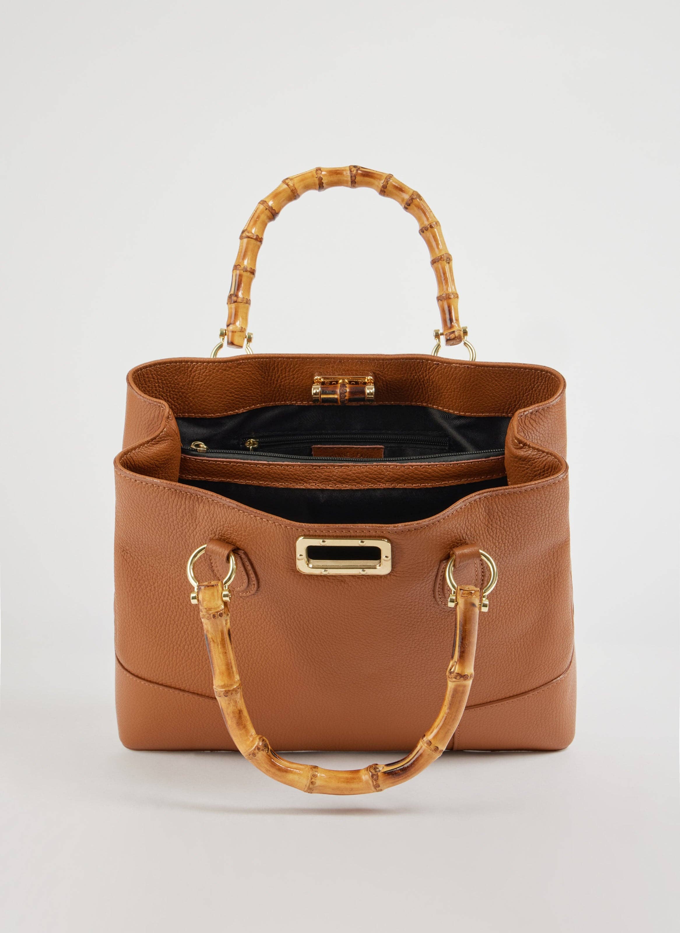 Voemièn - Vente Sac à main avec poignée sur le dessus – femme - Sac Bamboo Babe en cuir Tan Dollar5
