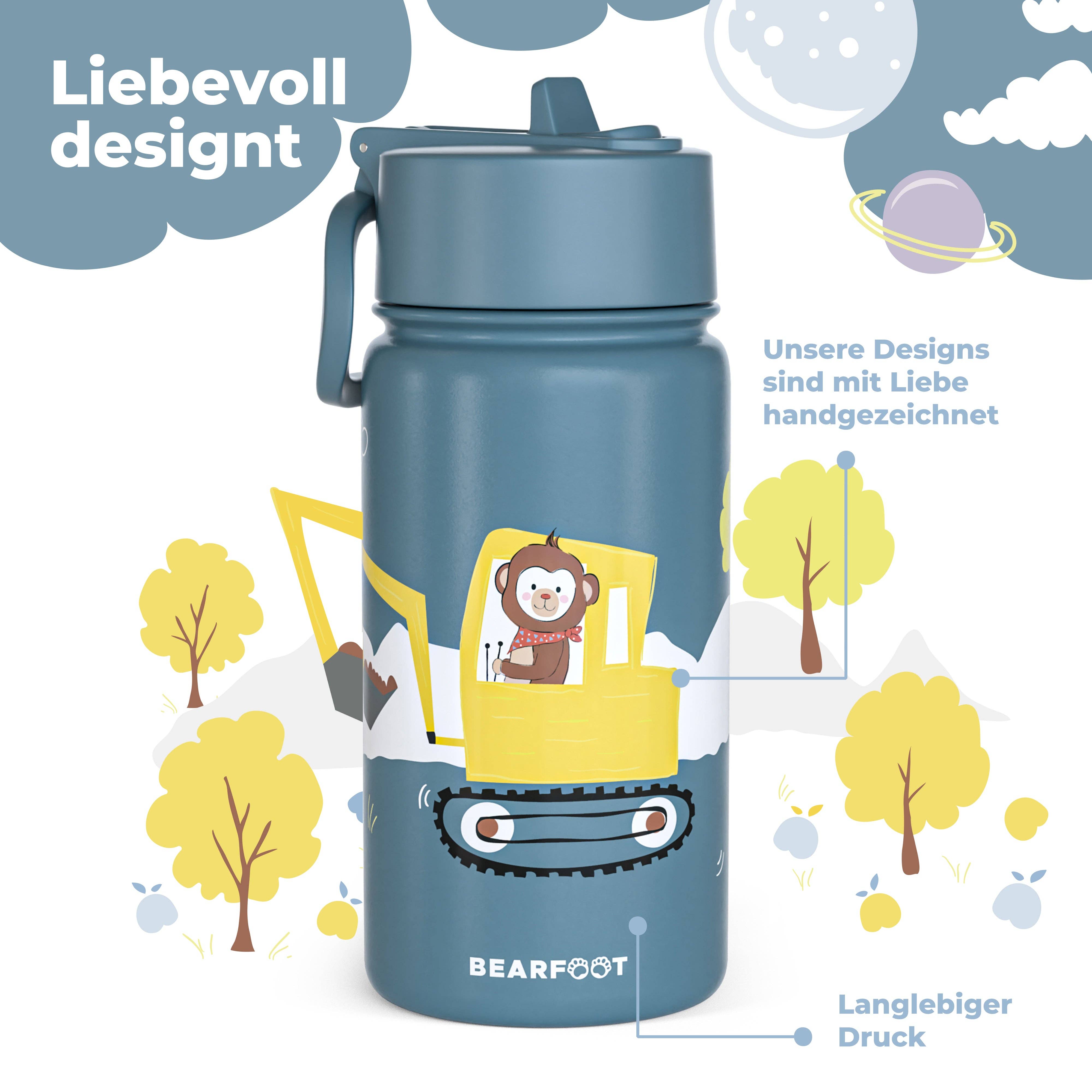 BEARFOOT - Wholesale Water Bottle - Thermo children's drinking bottle stainless steel - excavator1