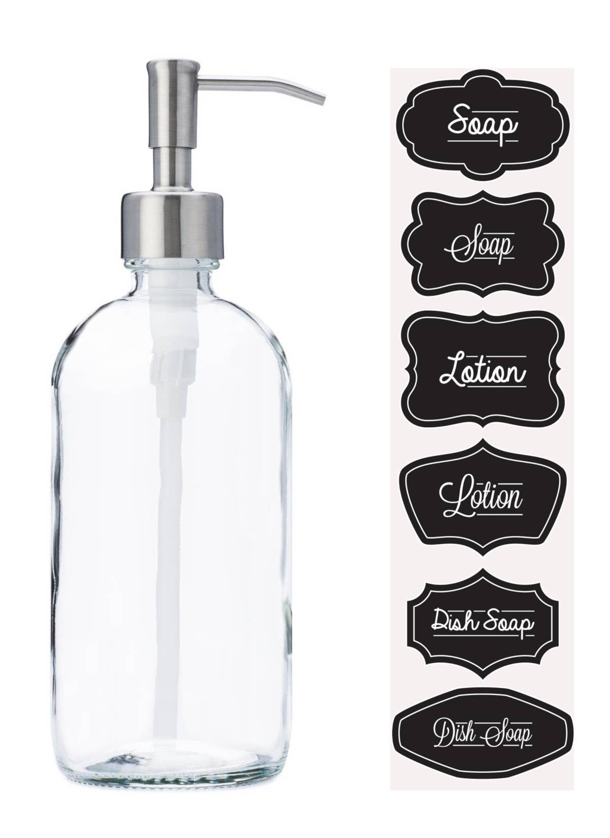 Jarmazing Products - Wholesale Soap Dispenser - Clear Glass 16oz Bottle Soap and Lotion Dispenser2