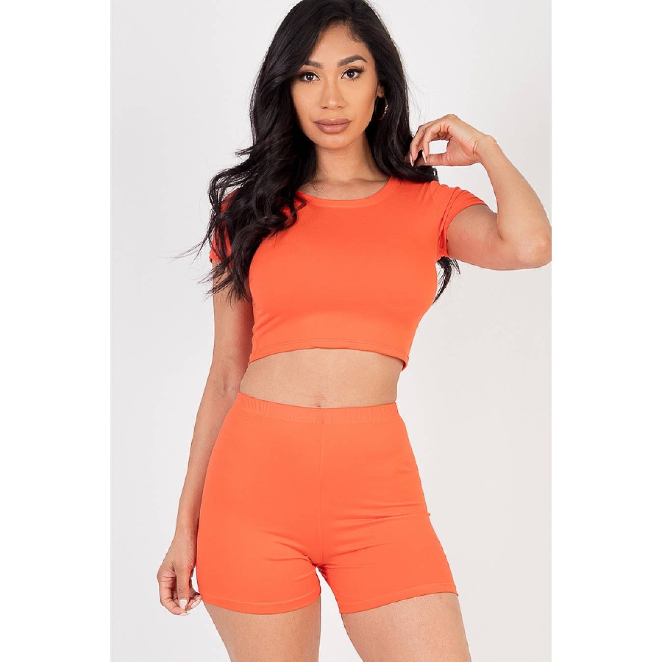 Timeless - Wholesale Lounge Set - Women's - Short Sleeve Crop Top and Shorts Set10