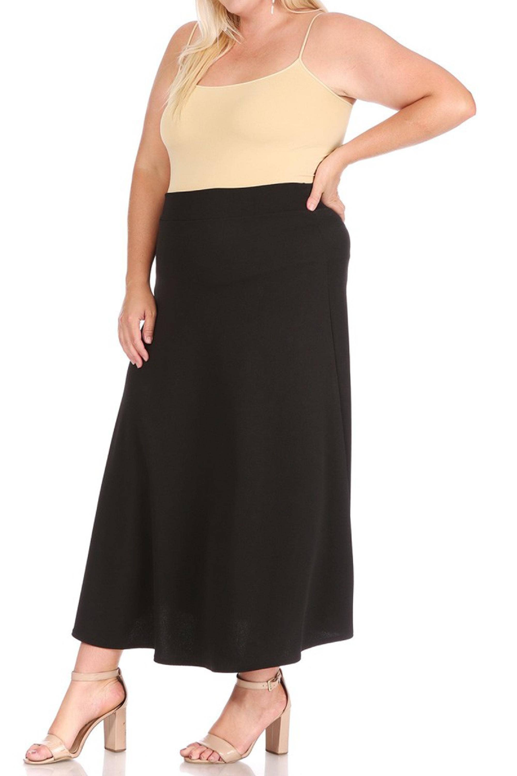 MOA COLLECTION - Wholesale Skirt - Women's - Women's Plus Size Flare A-line Long Skirt25