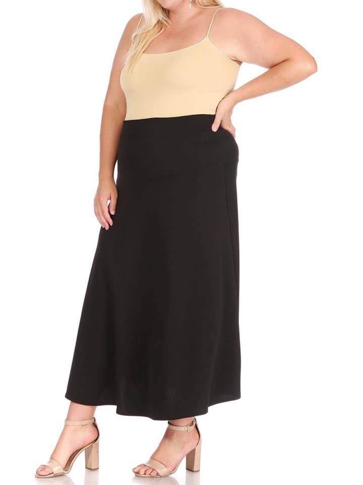 MOA COLLECTION – Saia - Mulher por atacado – Saia Longa Plus Size Flare Linha A para Mulher25