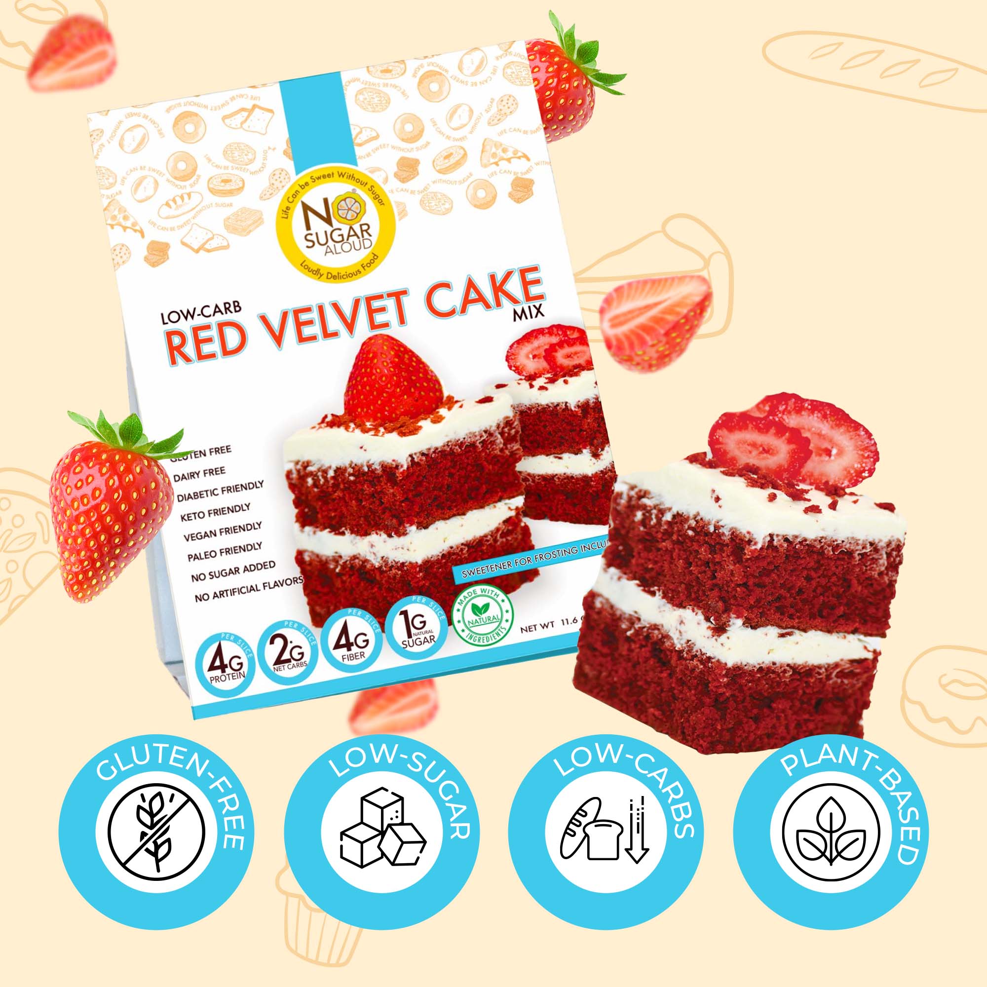 No Sugar Aloud LLC - Wholesale Cake Mix - Low-Carb Velvet Cake Mix2