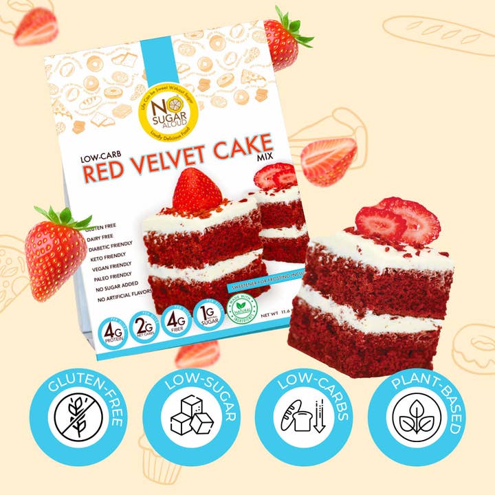 No Sugar Aloud LLC - Wholesale Cake Mix - Low-Carb Velvet Cake Mix2