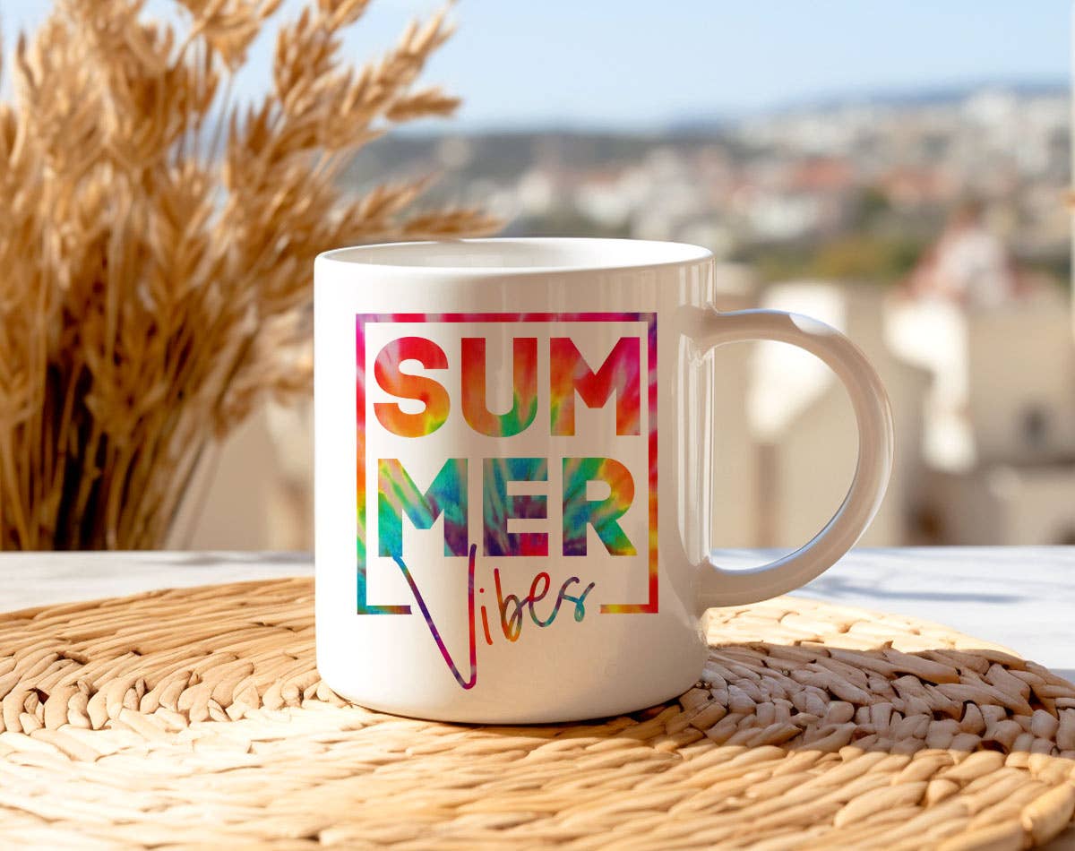 House Of Rodan - Wholesale Coffee Mug - Summer Vibes Colorful - Beach Vacation Coffee Mug KTJ07