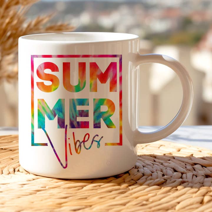 House Of Rodan - Wholesale Coffee Mug - Summer Vibes Colorful - Beach Vacation Coffee Mug KTJ070