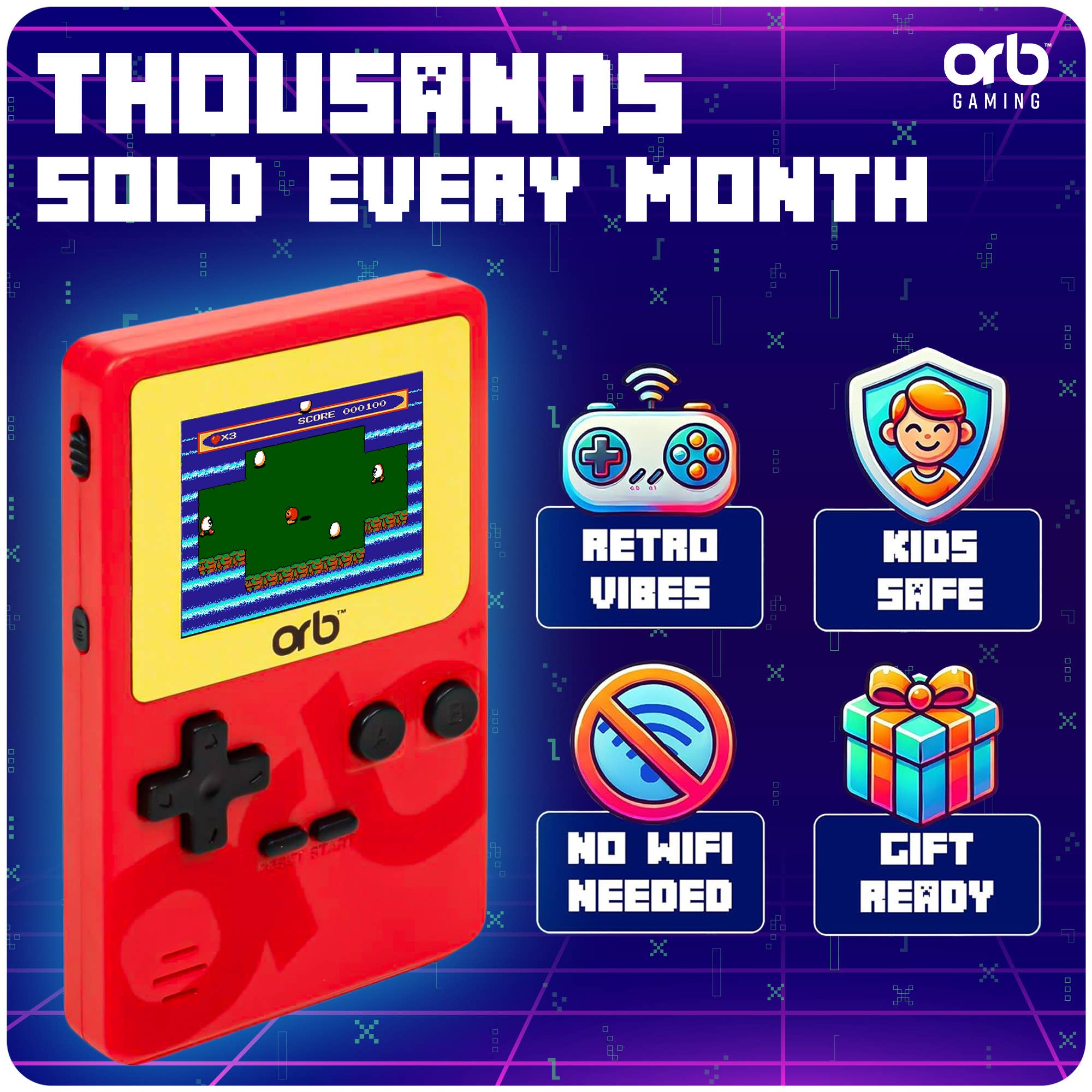 Thumbs Up! - Wholesale Electronic Toy - Kids & Baby - ORB Retro Mini Handheld Games Console (150 in 1)5