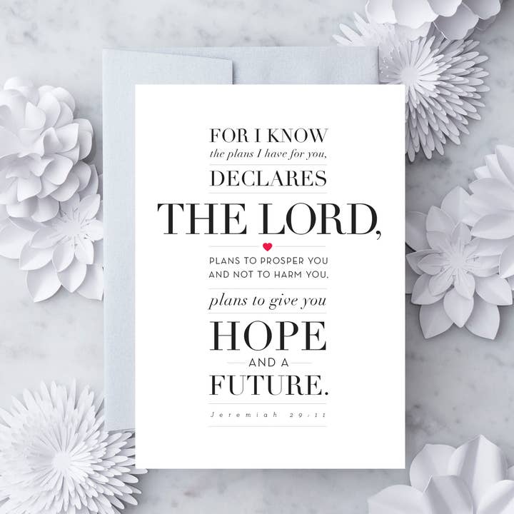 Great Hope Scripture Greeting Card - Jeremiah 29:11 for wholesale by Design With Heart