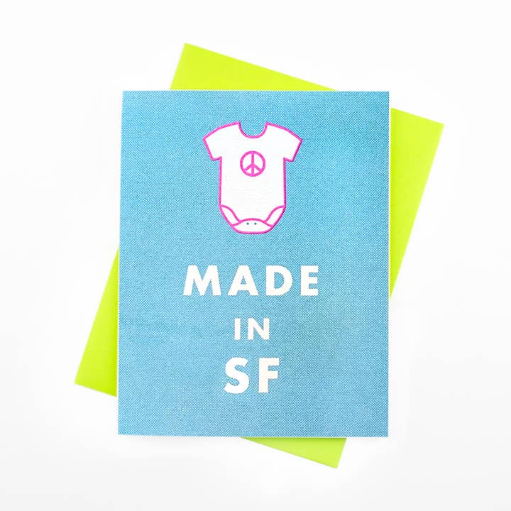 « Made in SF » - Carte amusante pour bébé pour la vente par Next Chapter Studio
