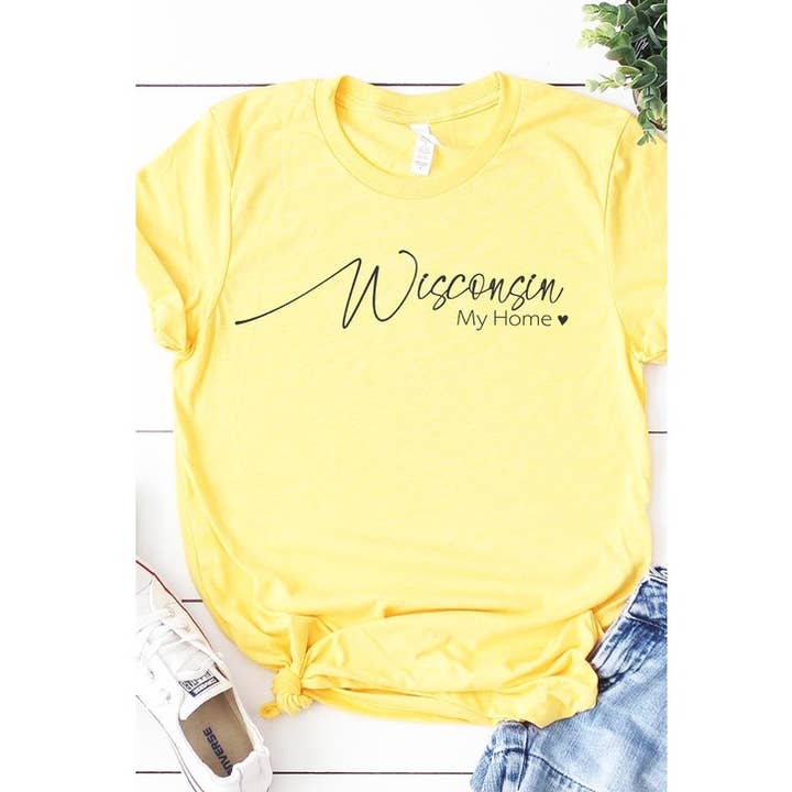 T-shirt graphique Wisconsin my home grande taille pour la vente par Kissed Apparel