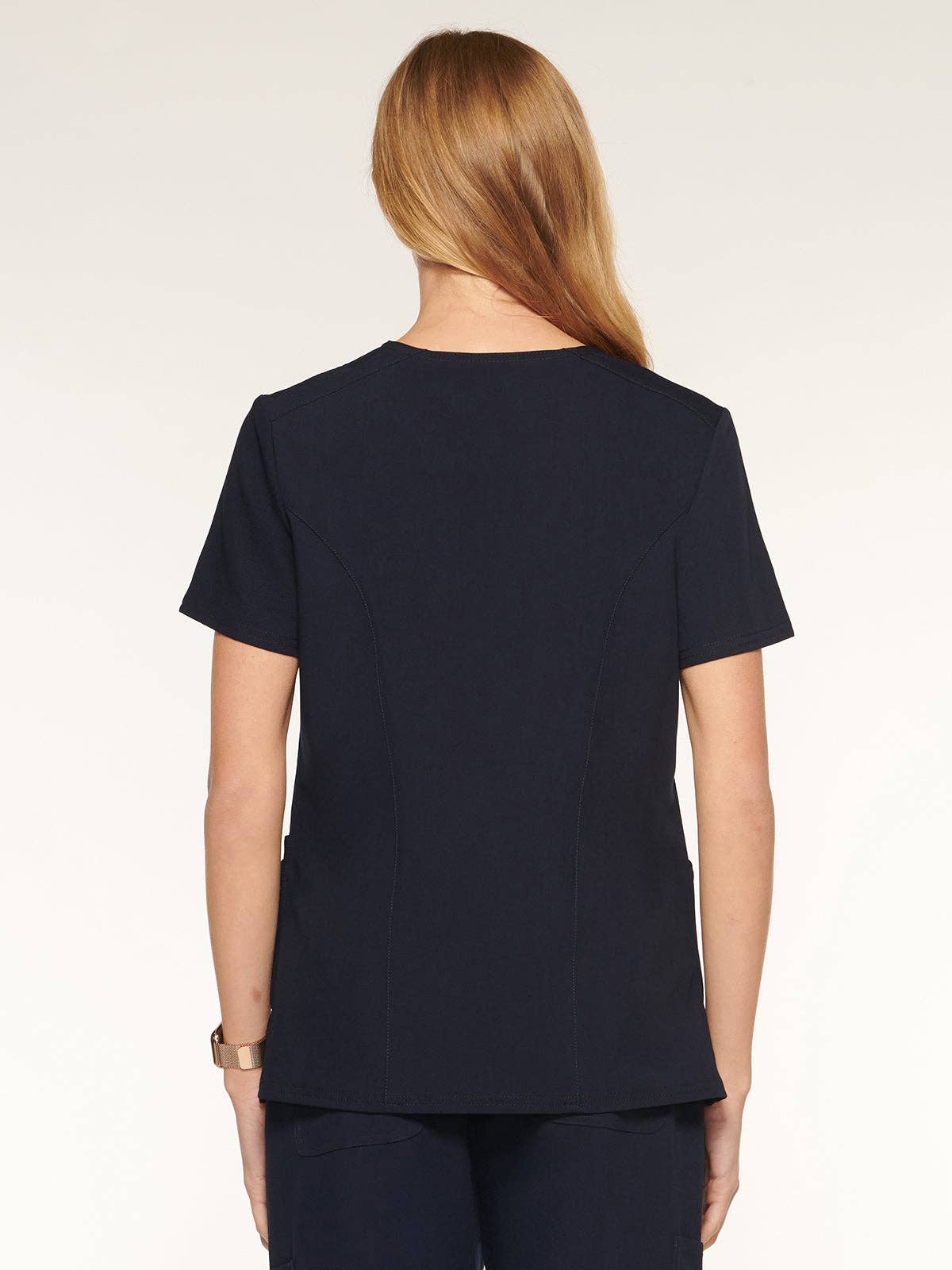 Aura Naturale – wholesale Healthcare uniform – Women's – Coral Women Mock Wrap with 6 Pockets Scrubs Top (94003)7