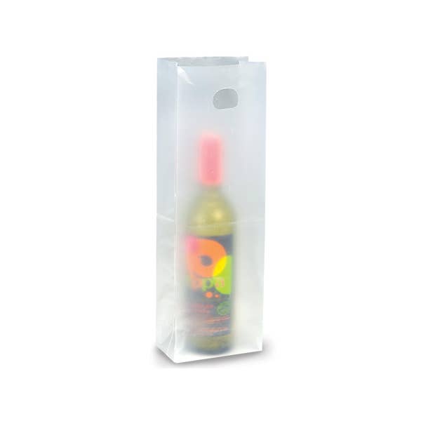 Nashville Wraps - Wholesale Wine Gift Bag - Frosted Plastic Die Cut Handle Merchandise Bags