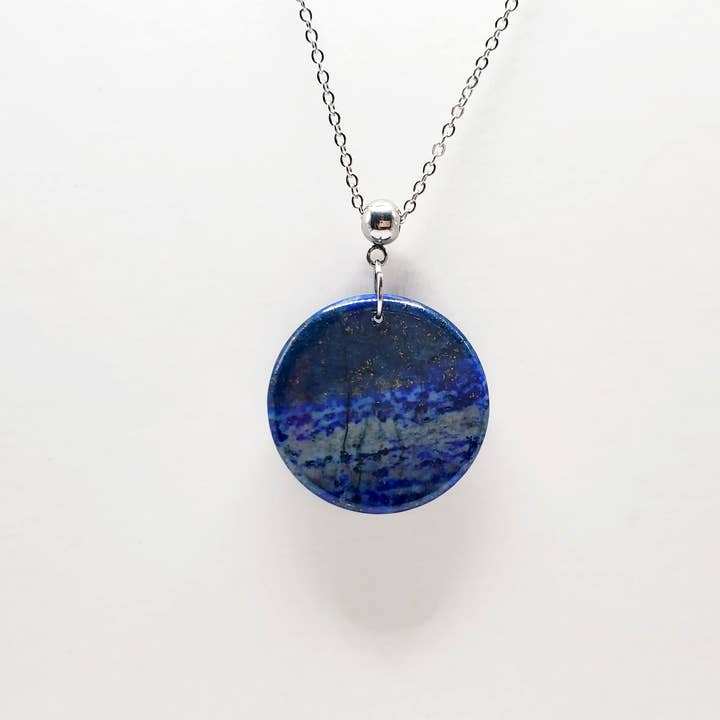 Lapis & Stainless Necklace for wholesale by Covaly Artisan Jewelry