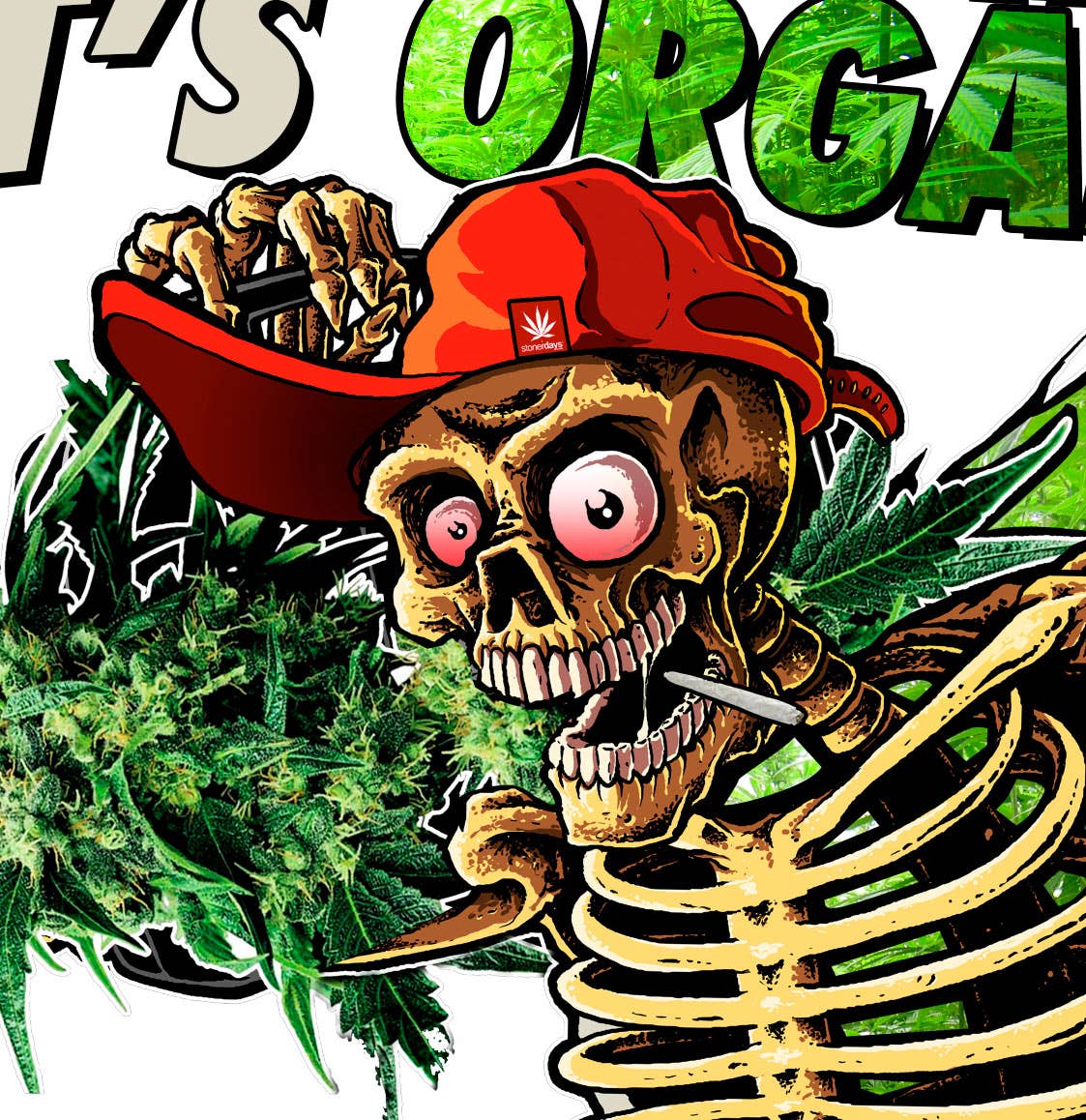 StonerDays Apparel – Engroshandel Grafisk t-shirt - Unisex – Dont Panik Grønne Hvid Tee2