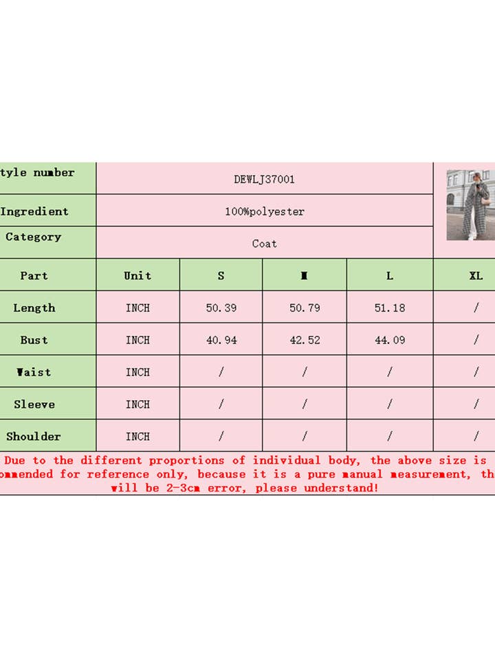 Black Houndstooth Check Belted Trench Coat for wholesale on Faire7