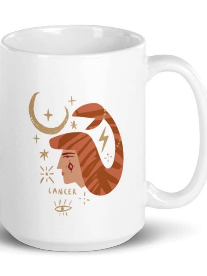 Tazza Zodiac | Tazza Cancro Zodiac | Tazza da caffè | Tazza da 15 once per la vendita all'ingrosso da parte di Zodiac Girl Coffee Comapny