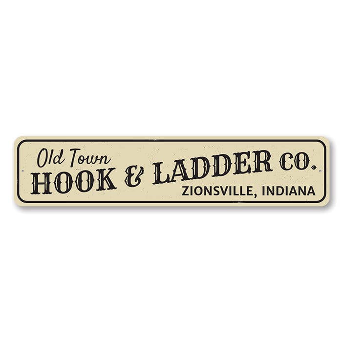 Lizton Sign Shop, Inc – Großhandel Schilder – Schild „Old Town Haken und Leiter“0