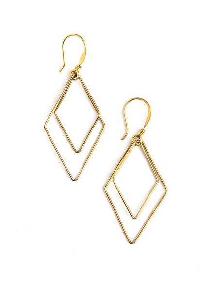 Fair Anita - Wholesale Dangle Earrings - Rhombus Dangle Earrings - Gold