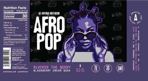 AFROPOP - Wholesale Soda/Carbonated Drink - Blvcker the Berry: Blackberry Cream Soda8