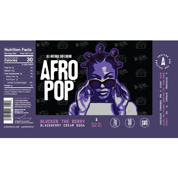 AFROPOP - Wholesale Soda/Carbonated Drink - Blvcker the Berry: Blackberry Cream Soda8