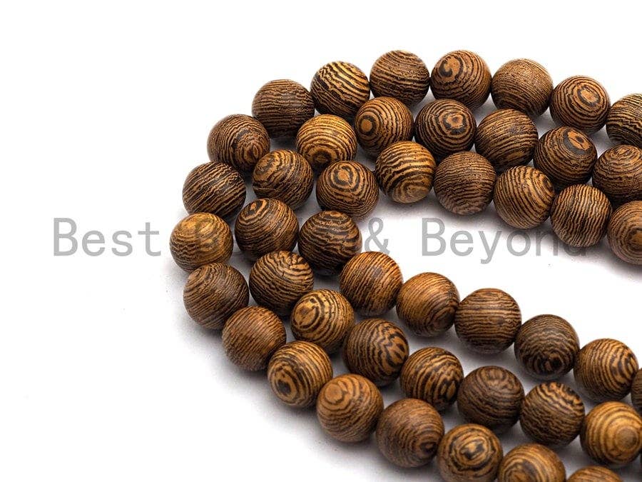 BestBeads&Beyond - Wholesale Beads - Natural Smooth Round Wood beads, 6mm/8mm/10mm/12mm Natural Brown Wood beads, Natural  Wood Grain Beads, 15.5inch strand,SKU#U4674