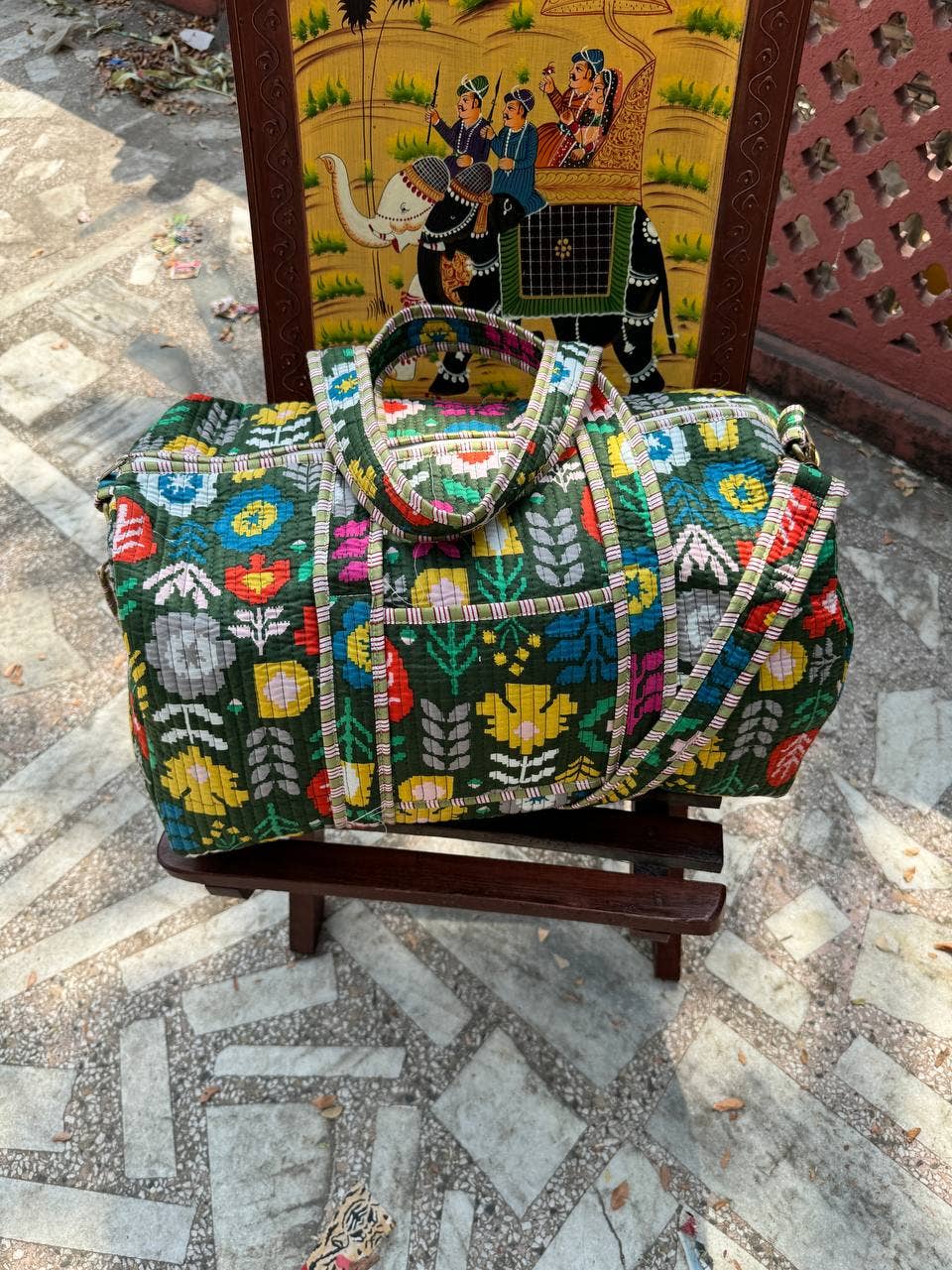 GYPSY STUDIO - Wholesale Weekender Bag - Women's - Heritage Block Printed Quilted Cotton Duffel for Women