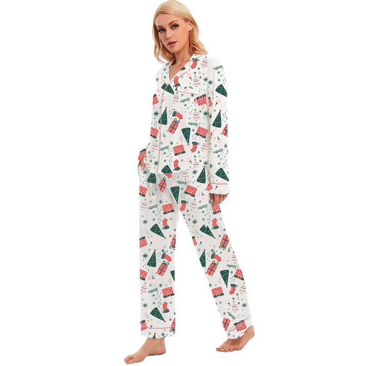 GEXWORLDWIDE - Wholesale Sleepwear Set - Women's - Women 100% Cotton Multi-Patterned Christmas Gift Pajama Set5