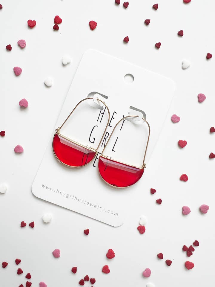 The Red Lennon Earrings for wholesale by Hey Grl Hey Jewelry