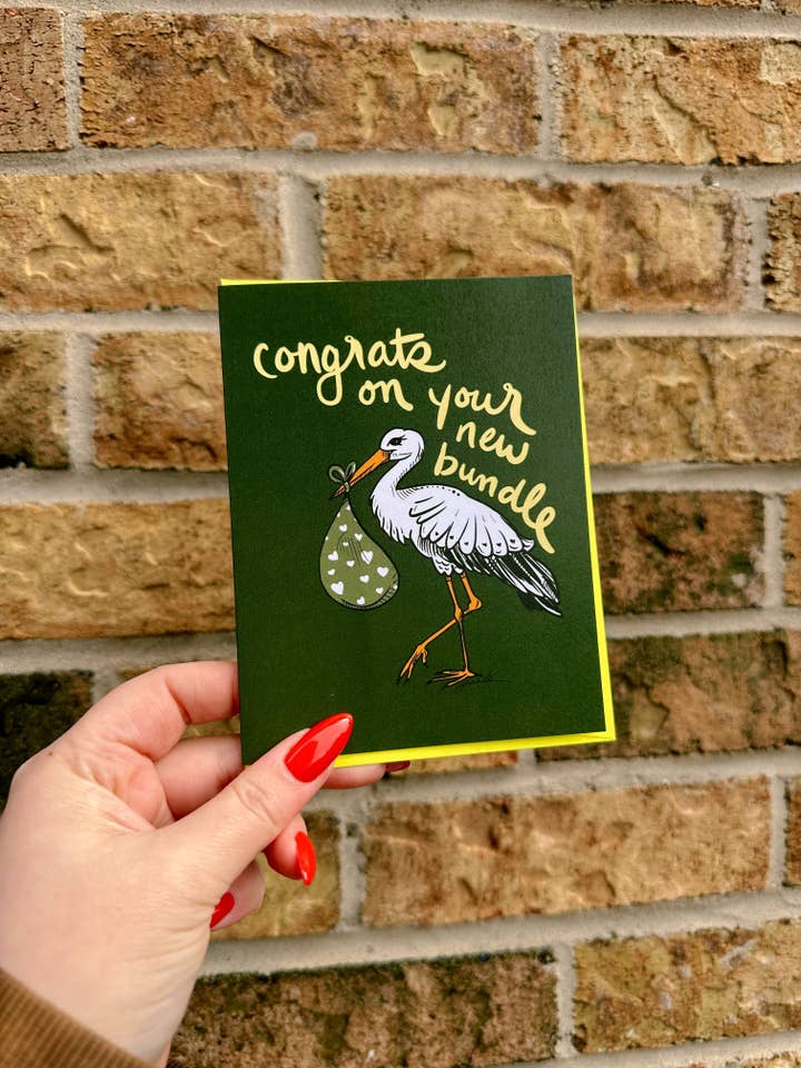 Congrats On Your New Bundle Baby Shower Greeting Card for wholesale by Stacy Marie Stranzl