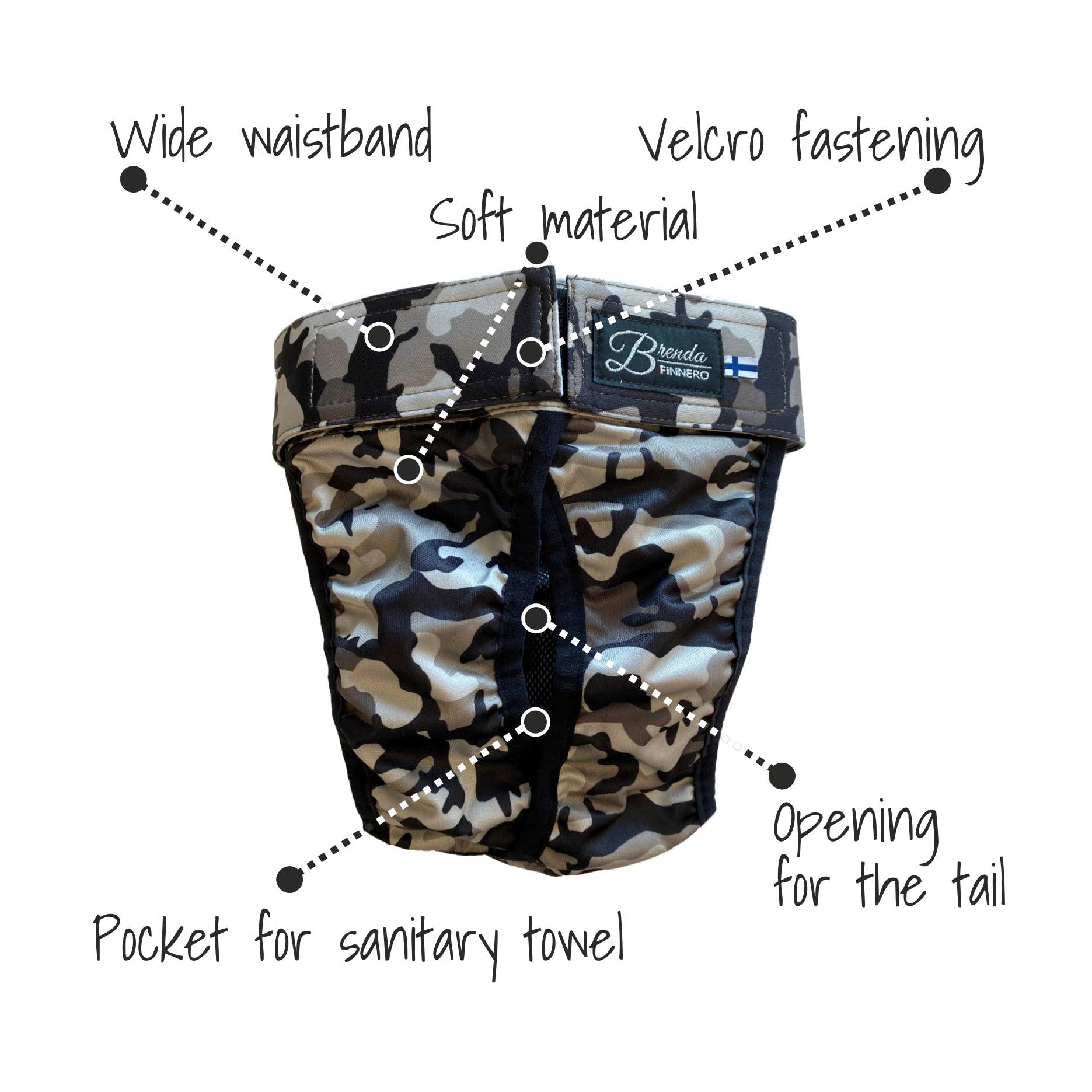 FINNERO - Wholesale Pet Diaper - Dog - FINNERO BRENDA Dog Hygiene pants, 3 colors, Washable Diaper2