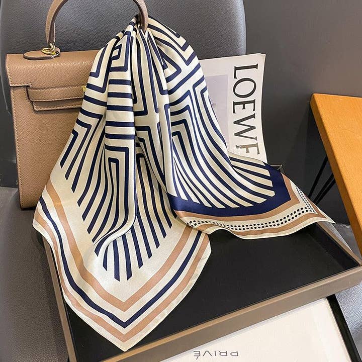 SueSilkHK - Wholesale Scarf – Women's - Minimalist striped mulberry silk scarf/70CM 100% mulberry silk scarf/Silk shawl/Gift for her1