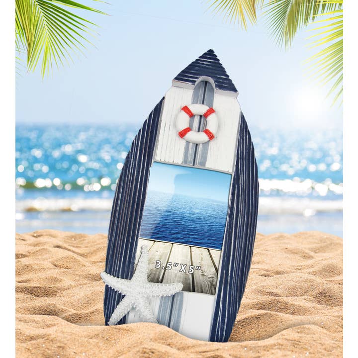 Cota Global - Wholesale Picture Frame - Nautical Decor - Blue Stripes Boat Frame Large 3.5'X5'4