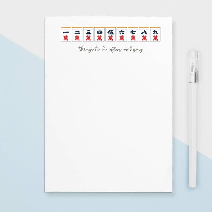 Bloc-notes Mahjong - Choses à faire | 4,25" x 5,5" pour la vente par Paper and Clips Co.