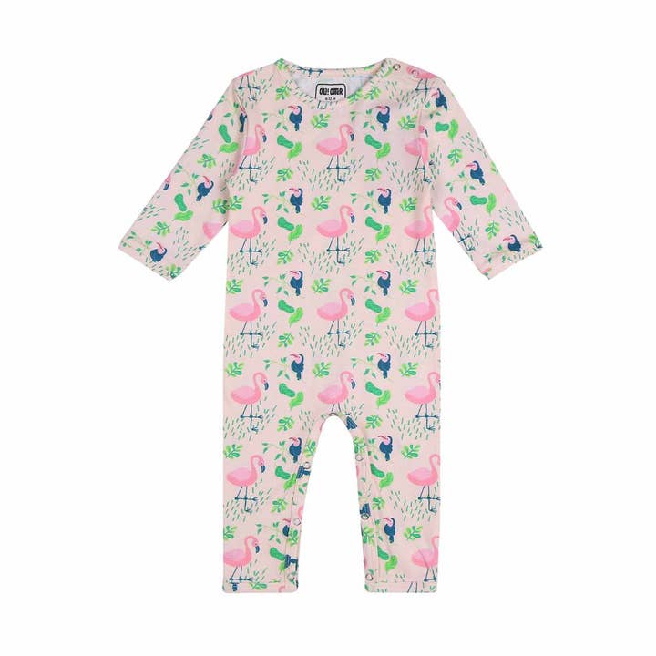 Helsleeves romper - Flamingoskogen för wholesale av Ola! Otter