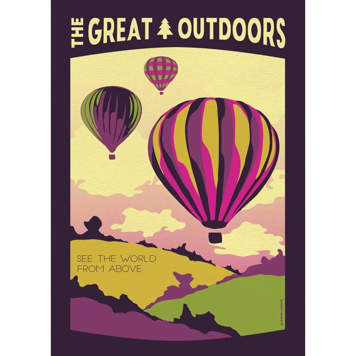 Adesivo de vinil do balão de ar quente Veja o mundo de cima por atacado de Lionheart Graphics