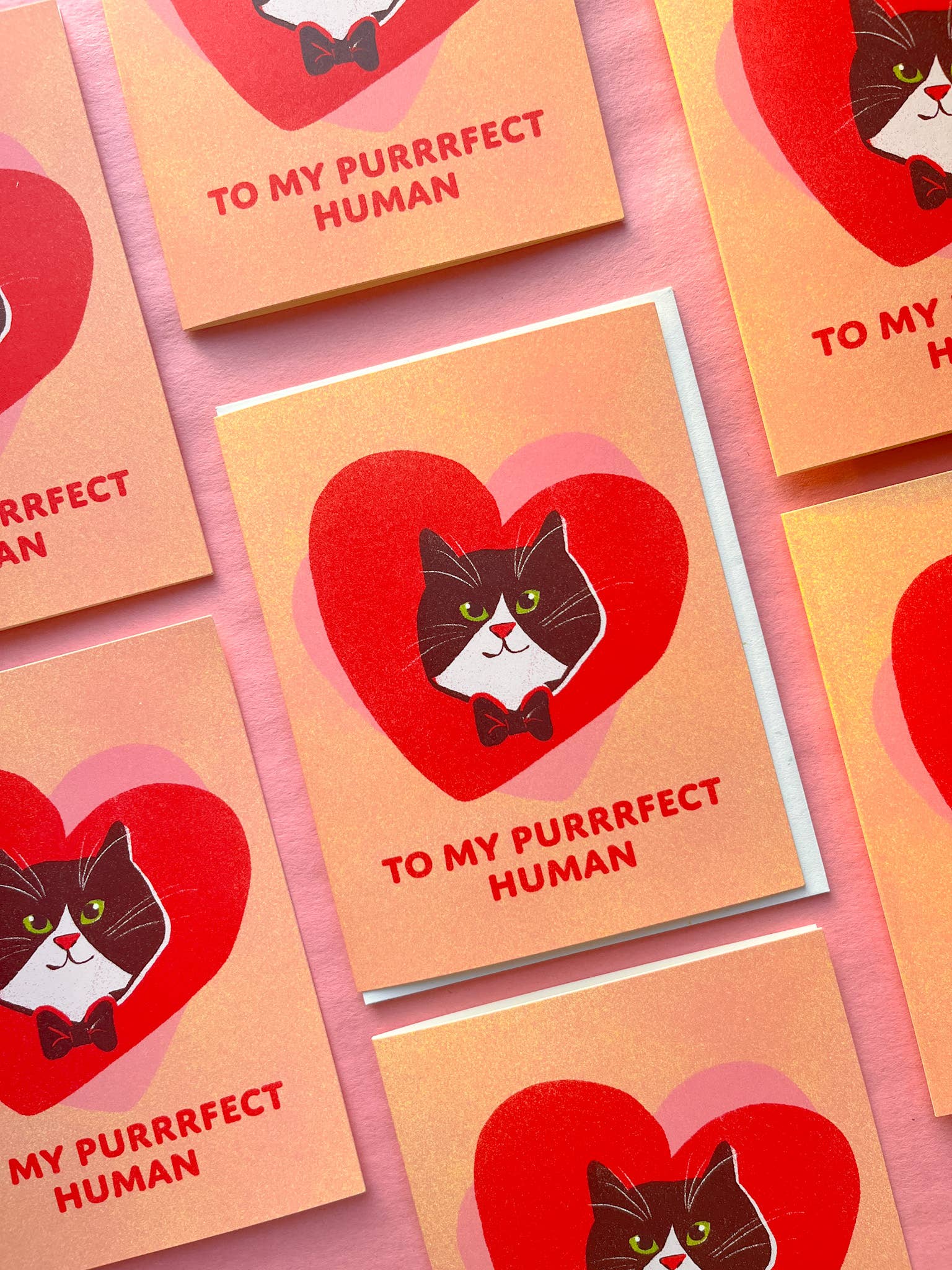 The Wednesday Co - Vente Cartes de déclaration d'amour - À mon humain parfait - Carte d'amour (style chat tuxedo)1