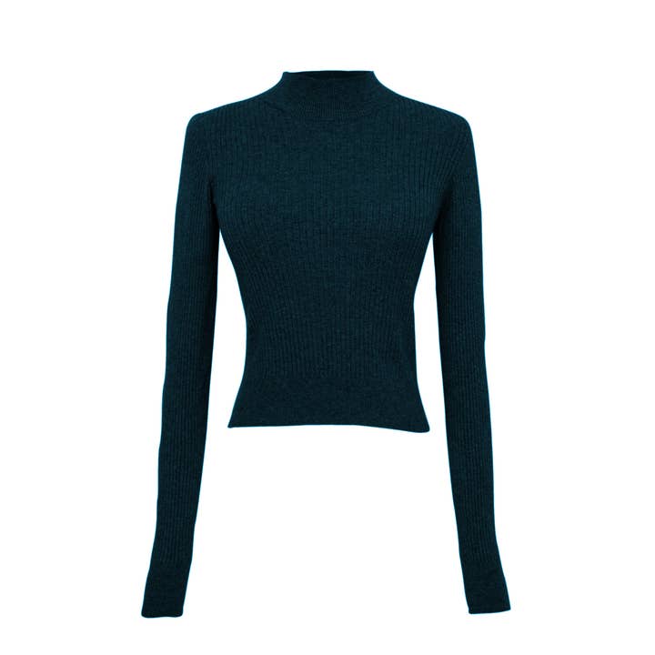 Val rib knit long sleeve - Teal for wholesale by Maison Mikumo