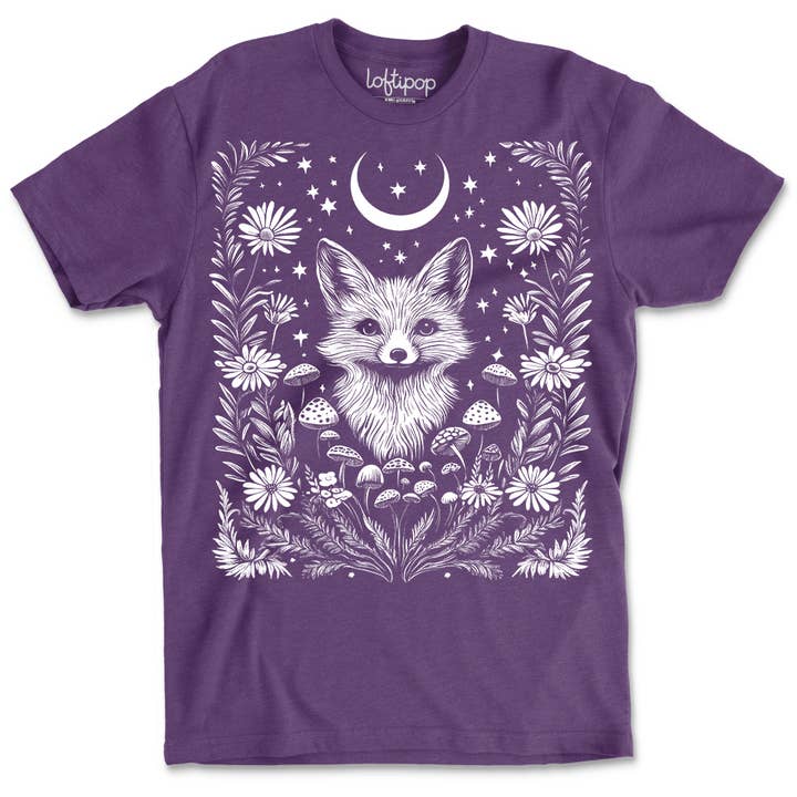 Loftipop - Wholesale T-Shirt (Graphic) - Unisex - Woodland Fox Tshirt, Celestial Cottagecore Graphic Tee2