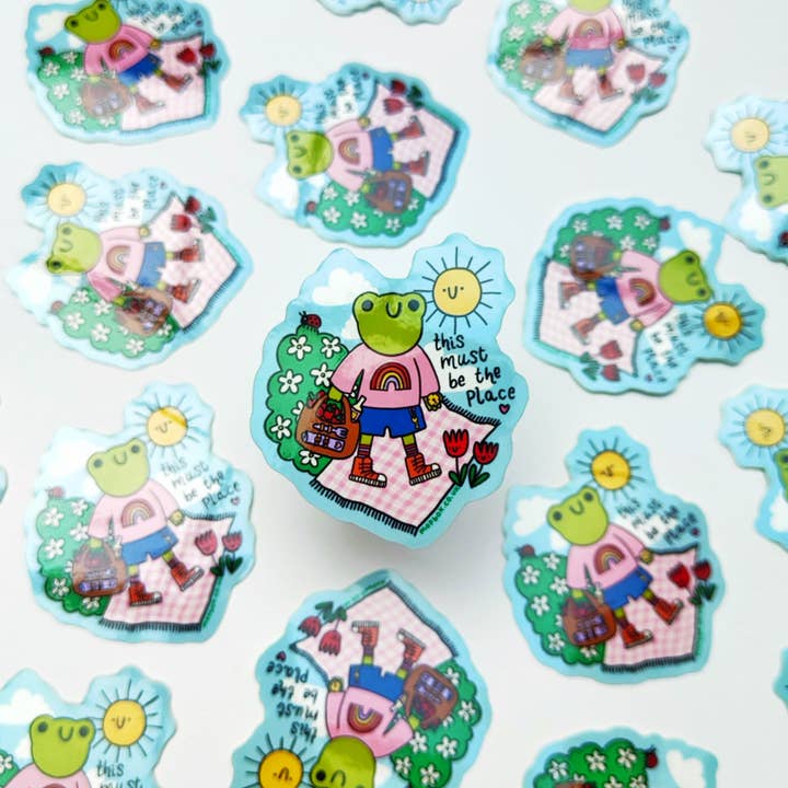 Mopbox – wholesale Sticker – This Must Be the Place Frog Picnic - Vinyl Sticker1