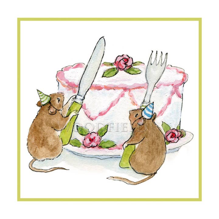 Woodfield Press – wholesale Kontorsmateriel/Notecard Set – #6003B - Cake Time kapslingskort