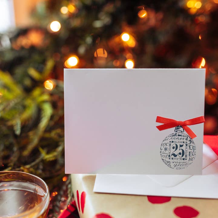 Hand Stamped Christmas Ornament Cards for wholesale by Silver Cloud Delights