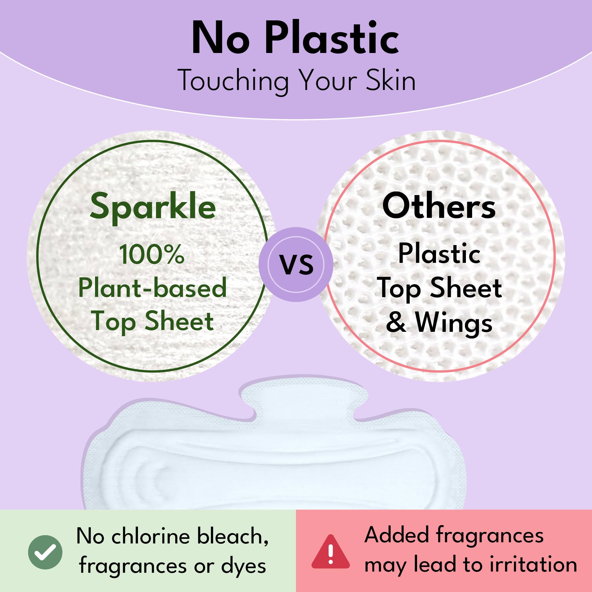 Sparkle - Wholesale Menstrual Pad/Liner - Sparkle Plant-based Maxi Pads - Regular 10ct - Light Days4