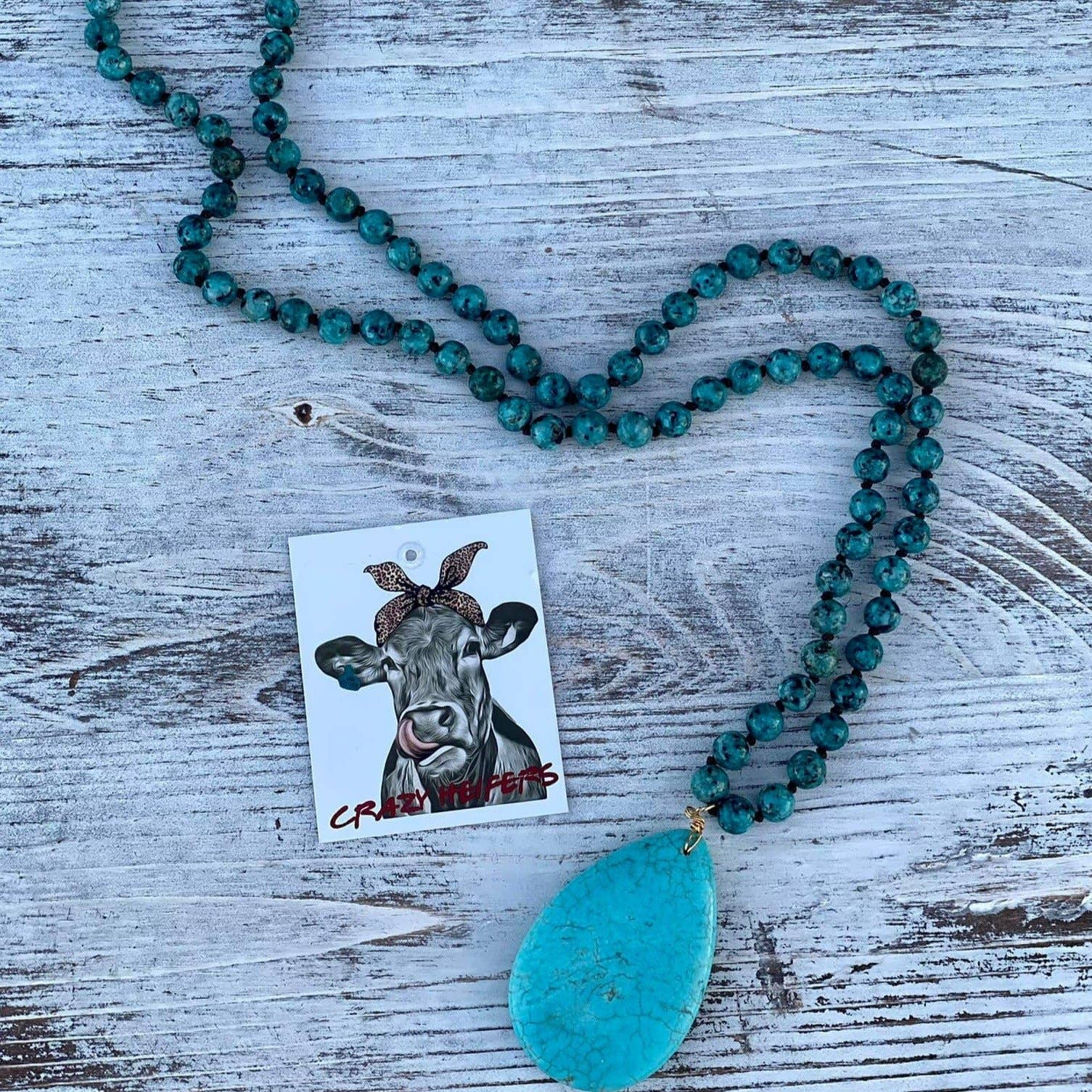 Crazy Heifers Wholesale – Engroshandel Halskæde med vedhæng – Stor Howlite sten halskæde2