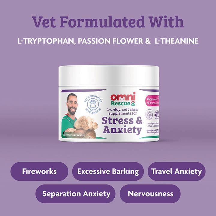Omni – wholesale Pet supplement – Dog – Omni Rescue - ‘Stress & Anxiety’ supplement