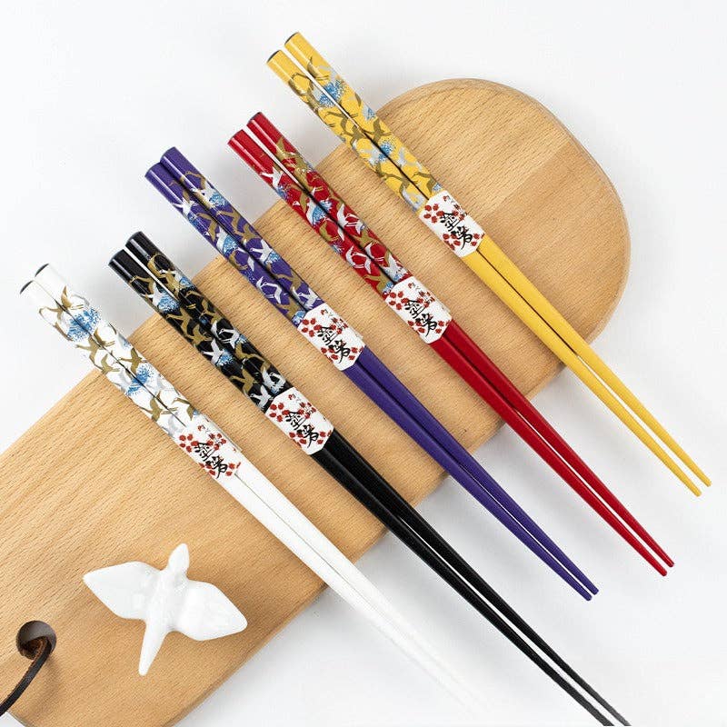 Gohobi （We cover U.S. import duties） - Wholesale Chopsticks - Gohobi A Set of 5 Pairs of Swan Wooden Chopsticks and Rests11