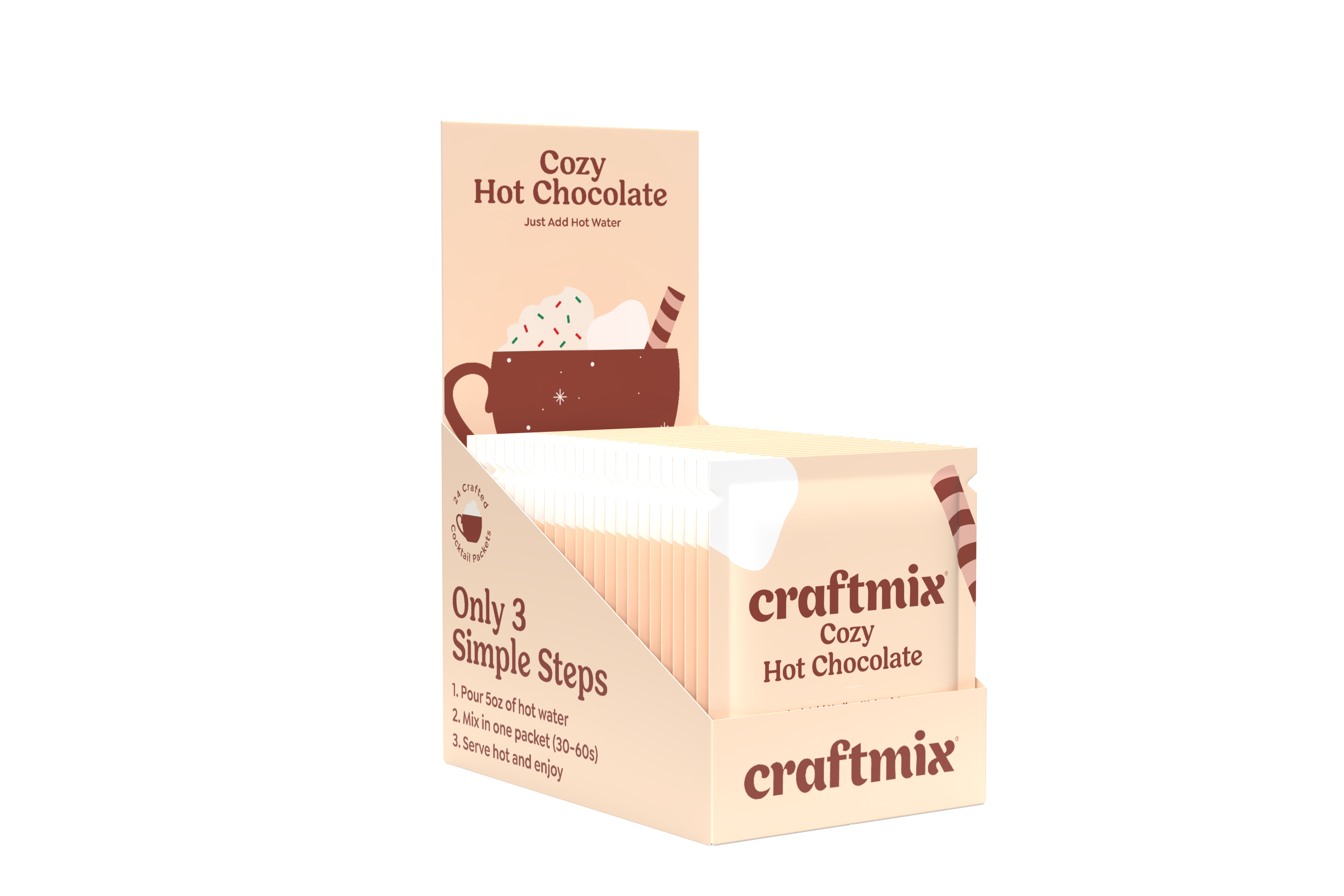 Craftmix - Wholesale Hot Cocoa Mix/Kit - Cozy Hot Chocolate & Cocktail Mixer - 24ct Caddy7