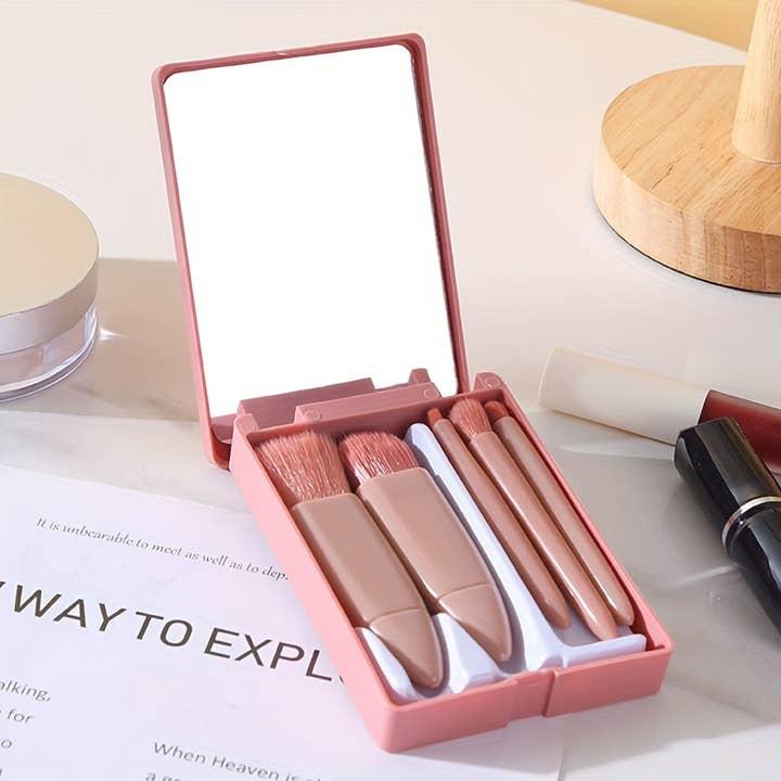 Shop Celino - Vendita all'ingrosso Set di pennelli da trucco - Set da viaggio con 5 pennelli trucco mini e custodia con specchio8