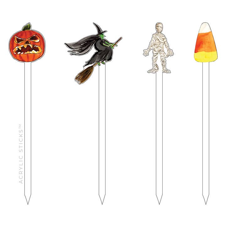 ENSEMBLE DE BROCHETTES EN ACRYLIQUE HALLOWEEN NIGHT pour la vente par XO ACRYLICS | ACRYLIC STICKS
