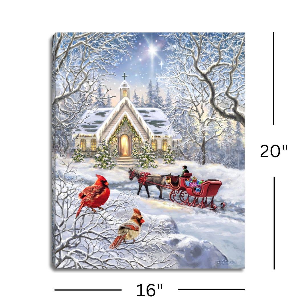 Glow Decor - Wholesale Christmas Wall Art - A Christmas Journey 16x20 Fiber Optic Canvas1